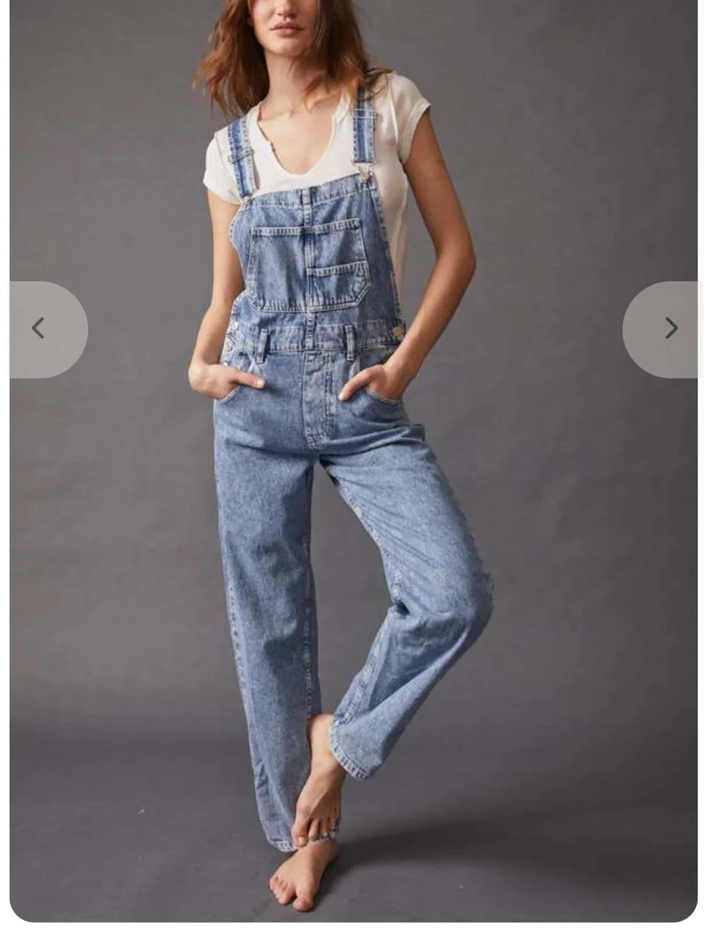 Free People Ziggy Overalls Powder Blue